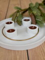Svietnik na čajovú sviečku Marble, set 4 ks – biely