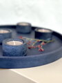 Svietnik Marble na čajovú sviečku, set 4 ks – antracit
